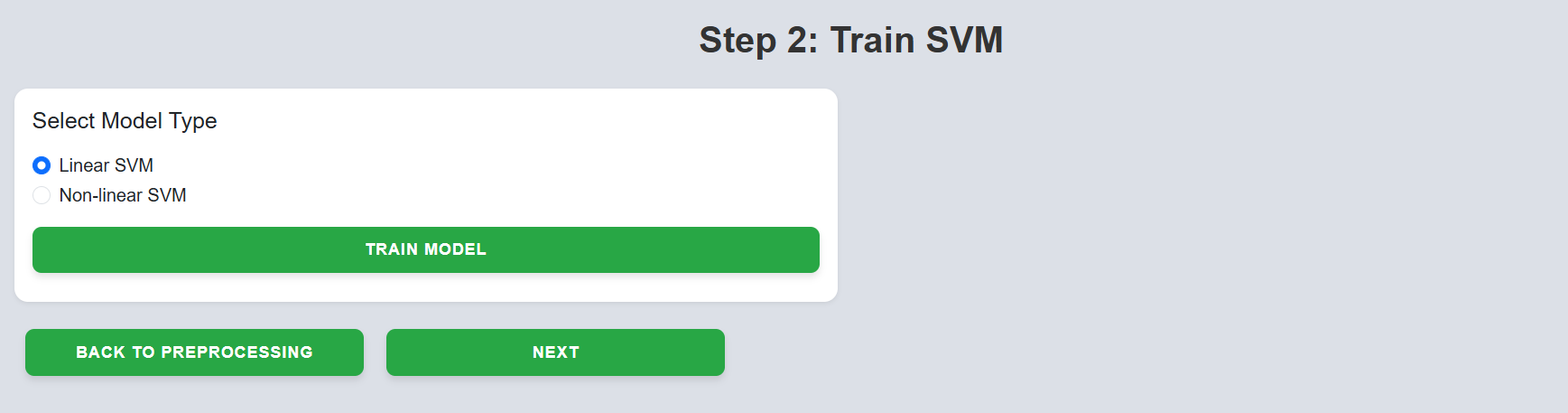 Train SVM Section