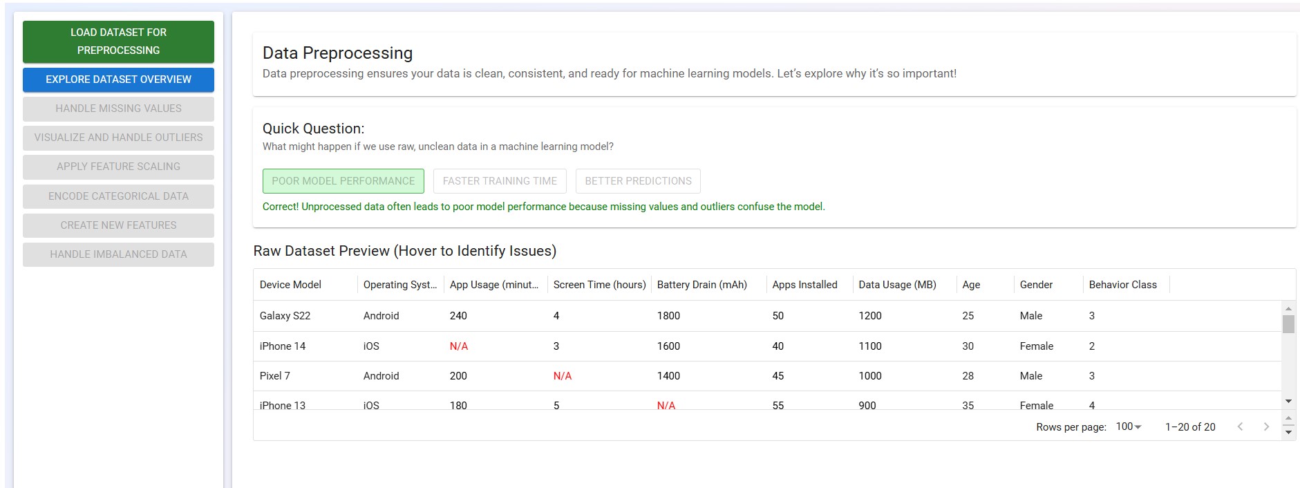 Dataset preview