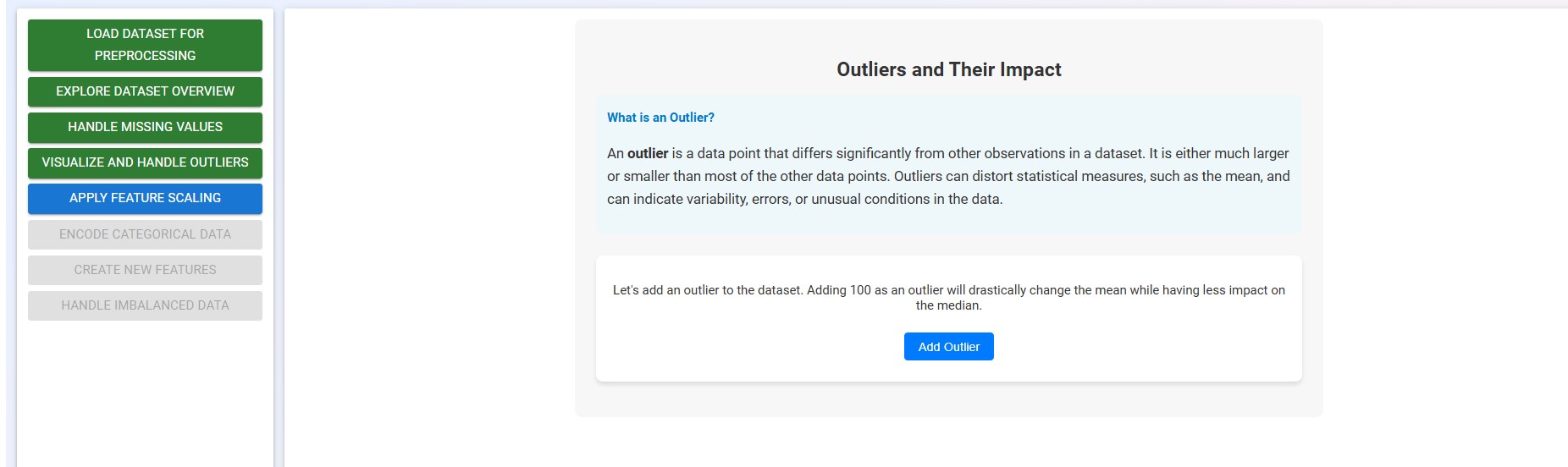 Adding an outlier