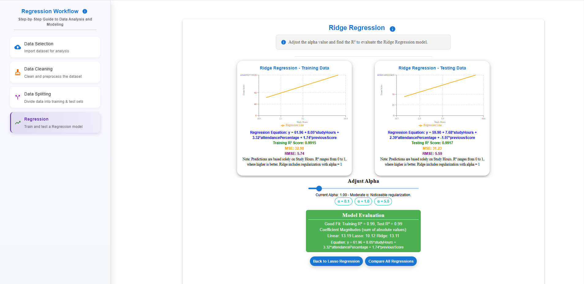 Step 7: Ridge Regression